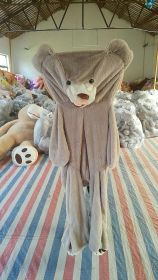 Giant Teddy Bear Plush Toy Huge  Soft Toys  Leather Shell (Option: gray-80cm)