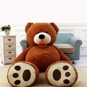 Giant Teddy Bear Plush Toy Huge  Soft Toys  Leather Shell (Option: dark brown-80cm)