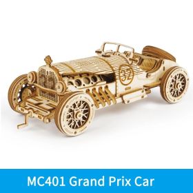 Robotime ROKR Train Model 3D Wooden Puzzle Toy Assembly Locomotive Model Building Kits for Children Kids Birthday Christmas Gift (Option: MC401)