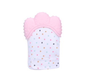 Baby teether baby anti-bite silicone molar gloves children's sound toys (Option: Pink-Q1pcs)