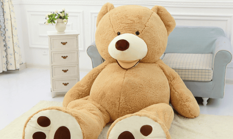 Giant Teddy Bear Plush Toy Huge  Soft Toys  Leather Shell (Option: Light brown-80cm)