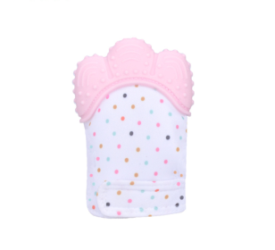 Baby teether baby anti-bite silicone molar gloves children's sound toys (Option: Pink-Q1pcs)