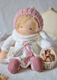 Handmade Plush Doll Golden Curly Girl Finished Product (Option: X)