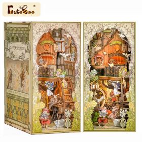 CuteBee 3D Wooden Dollhouse Elven Paradise Handmade Craft With LED Night Light Building Model Toys Book Nook Kit (Option: SZ06B AMZ01)