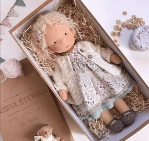 Handmade Plush Doll Golden Curly Girl Finished Product (Option: Y)