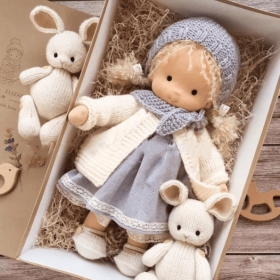 Handmade Plush Doll Golden Curly Girl Finished Product (Option: K)
