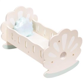 ROBOTIME Baby Doll Crib, Baby Doll Bed, Doll Rocking Cradle Baby Doll Accessories Furniture With Bedding For 18 Inch Dolls (Option: WRP13)