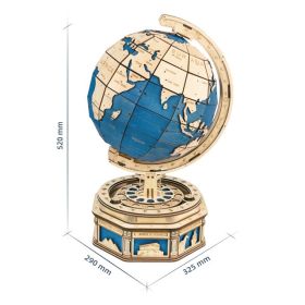 Robotime Globe Earth 567pcs 3D Wooden Puzzle Games Ocean Map Ball Assemble Model Toys Xms Gift for Children Boys Dropshipping (Option: default)