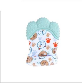 Baby teether baby anti-bite silicone molar gloves children's sound toys (Option: Light green 2 style-Q1pcs)