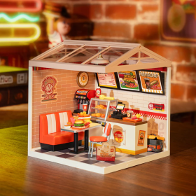Rolife Yum Yum Burgers DIY Plastic Miniature House, Only Supports TK And Independent Website Platforms (Option: Yum Yum Burgers)