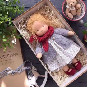 Handmade Plush Doll Golden Curly Girl Finished Product (Option: N)