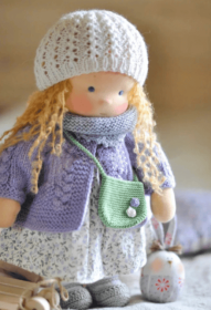 Handmade Plush Doll Golden Curly Girl Finished Product (Option: J)