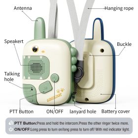 Dinosaur-designed Walkie-talkies, Creative Games Suitable For Children And Families, Early Childhood Education And Preschool Educational Toys. (Color: Green)