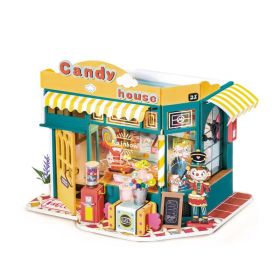 Robotime DIY Doll House With Furniture Children Green Miniature Dollhouse Wooden Kits Assemble Toy Xmas Brithday Gifts (Option: DG158)