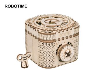 Robotime Rokr 123Pcs Treasure Box Creative 3D Wooden Puzzle Game Assembly Toys Chris Gift For Children Adults Teens Dropshipping (Option: default)