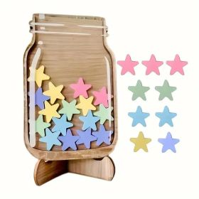 Star Reward Jar - A Cool Teaching Aid With Star Stickers, Made Of Bamboo Fiber And Battery-free - Perfect For Bulletin Boards And Home Learning. (Option: Star Reward Jar)