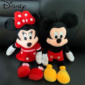 Disney's New Classic Mickey Minnie Plush Toy Doll Mickey Mouse Animal Doll Pillow Toy Children's Birthday Christmas Gift (Height: 40CM, Color: 2pcs)