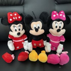 Disney's New Classic Mickey Minnie Plush Toy Doll Mickey Mouse Animal Doll Pillow Toy Children's Birthday Christmas Gift (Height: 20CM, Color: 3pcs)