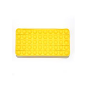 Pop Pencil Case, Fidget Pencil Pen Case Simple Sensory Silicone Bubble Toy, Stationery Storage Bag Decompression Toy For Kids, School Season Gifts (Color: Yellow)