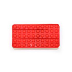 Pop Pencil Case, Fidget Pencil Pen Case Simple Sensory Silicone Bubble Toy, Stationery Storage Bag Decompression Toy For Kids, School Season Gifts (Color: Orange)