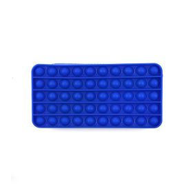 Pop Pencil Case, Fidget Pencil Pen Case Simple Sensory Silicone Bubble Toy, Stationery Storage Bag Decompression Toy For Kids, School Season Gifts (Color: Blue)