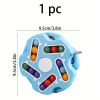 1pc, Red And Blue Rubik's Cube Rolling Ball, Disk Rotating Magic Beans Fingertip Decompression Finger Gyro Educational Toys, Creative Small Gift