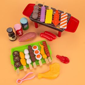 Baby Simulation BBQ Pretend Play Kitchen Kid Toy Cookware Cooking Food Barbecue Role Play DIY Educational Gifts for Children ZLL (Color: 003)