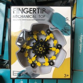 Fingertip Mechanical Gyro Beyblade Deformable Chain; DIY Creative Decompression Finger Gyro Beyblade For Children's Toy (Color: Yellow - Color Box)