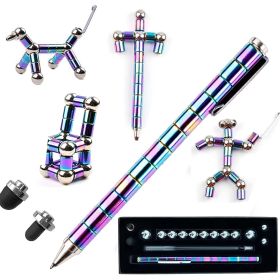 Fidget Pen; Decompression Magnetic Fidget Toy Pen ; Magnet Pen Fidget Toy Relieve Pressure Novel Toy Gift For Kids Or Friends! (Colours) (Color: Black)