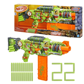 Nerf Zombie Corrupter Dart Blaster, 22 Nerf Elite Darts, Outdoor Games, Ages 8+ (musk3174800BO: Nerf Zombie Corrupter Dart Blaster)