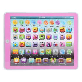 Kid Baby Toddler Tablet Toy Educational Learning Study Tablet Pad Gift for Aged 2 3 4 5 6 7 Girls Boys (Color: Pink)