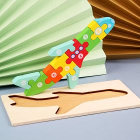 Children's Cartoon Number Animal Puzzle (Color: Aircraft)