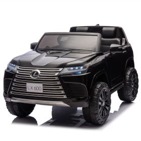 Licensed LEXUS LX600 24V Two-seater XXL Kids Ride On Car W/Parents Control,Seat width 20 inches,2WD,Four-wheel suspension,Bluetooth,MP3,Music (Color: as Pic)