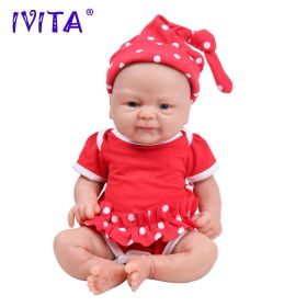 IVITA 14inch 1.65kg Full Body Silicone Bebe Reborn Doll Soft Lifelike Baby DIY Blank Toys Realistic Girl Baby Dolls for Children (Color: Unpainted Unfinished, size: 36cm (14inch))