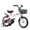 18 inch sporty kids bike with training wheels and stand Adjustable saddle Suitable for boys and girls aged 5-10 years tall Height 39-49 inches