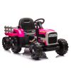 Ride on Tractor with Trailer,24V Battery Powered Electric Tractor Toy, 200w*2motor 1.86-4.97MPH/Remote Control,electric car for kids