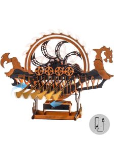 ROKR Dragon Boat Electric Mechanical 3D Wooden Puzzle Toys Games Teens Gift (Option: LK802)