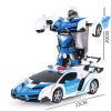 Remote Control Car; Transform Robot RC Car with One-Button Transforming 360 Degree Rotation Drifting; 1:18 Scale Police Car Ideal Xmas and Birthday Gi