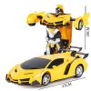 Remote Control Car; Transform Robot RC Car with One-Button Transforming 360 Degree Rotation Drifting; 1:18 Scale Police Car Ideal Xmas and Birthday Gi