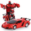 2.4G Remote Control Car; Transform Robot RC Cars Contains All Batteries: One-Button Deformation and 360 Degree Rotating Drifting; Present Christmas Bi