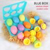 Color Shape Matching Eggs; Educational Easter Eggs Set Toy With Blue Egg Holder; Early Learning Shapes & Sorting Recognition Puzzle Skills Study For T