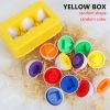 Color Shape Matching Eggs; Educational Easter Eggs Set Toy With Blue Egg Holder; Early Learning Shapes & Sorting Recognition Puzzle Skills Study For T
