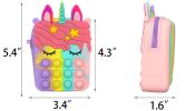 Kids Unicorn and Fruits Crossbody Pop-It Bubble Fidget Handbag Purse