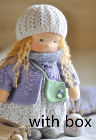 Handmade Plush Doll Golden Curly Girl Finished Product (Option: J with box)