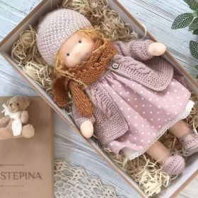 Handmade Plush Doll Golden Curly Girl Finished Product (Option: B)