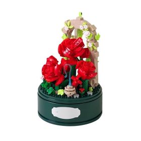 Encounter A Rose Music Box With A Transparent Cover, A Rotating Music Pedestal (Option: Rose music box)