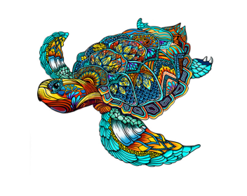Each Piece Is Animal Shaped Christmas Gift Colorful Elephant Turtle Wooden Jigsaw Puzzles (Option: Style22-A5)