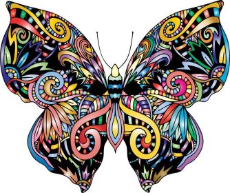 Colorful Butterfly Animal Wooden Puzzles (Option: Style4-A5)