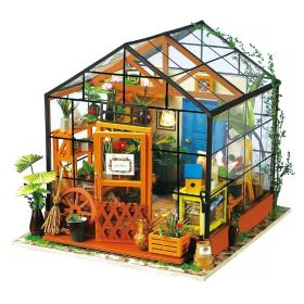 Robotime DIY Doll House With Furniture Children Green Miniature Dollhouse Wooden Kits Assemble Toy Xmas Brithday Gifts (Option: DG104)