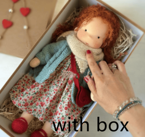 Handmade Plush Doll Golden Curly Girl Finished Product (Option: H with box)